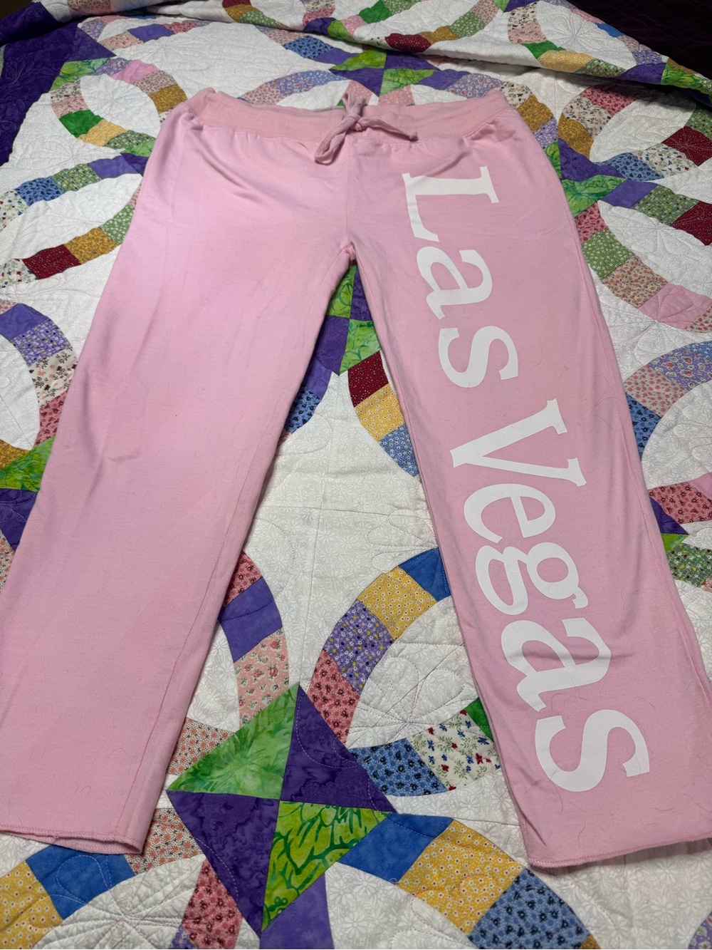 Vintage Pink Sweatpants with Drawstring